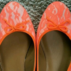 J. Crew Uptown Ballet Flats in Neon Lace